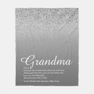 Bester jemals Oma Definition Silver Glitzer Fleecedecke