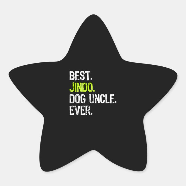 Bester Jindo Dog Uncle jemals | Geschenk für Onkel Stern-Aufkleber (Vorderseite)