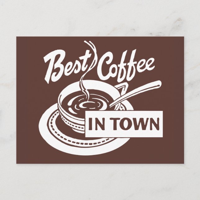 ❝Bester Kaffee der Stadt❞ Postkarte (Vorderseite)