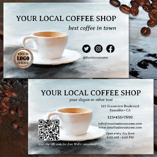 Bester Kaffee der Stadt QR-Code Fine Art Visitenkarte