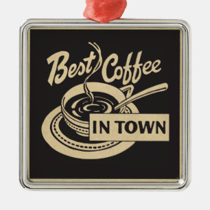 Bester Kaffee der Stadt Silbernes Ornament