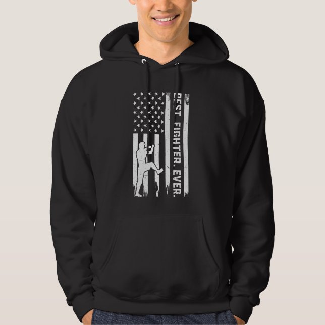 Bester Kampf je - Muay Thai US Flag Hoodie (Vorderseite)