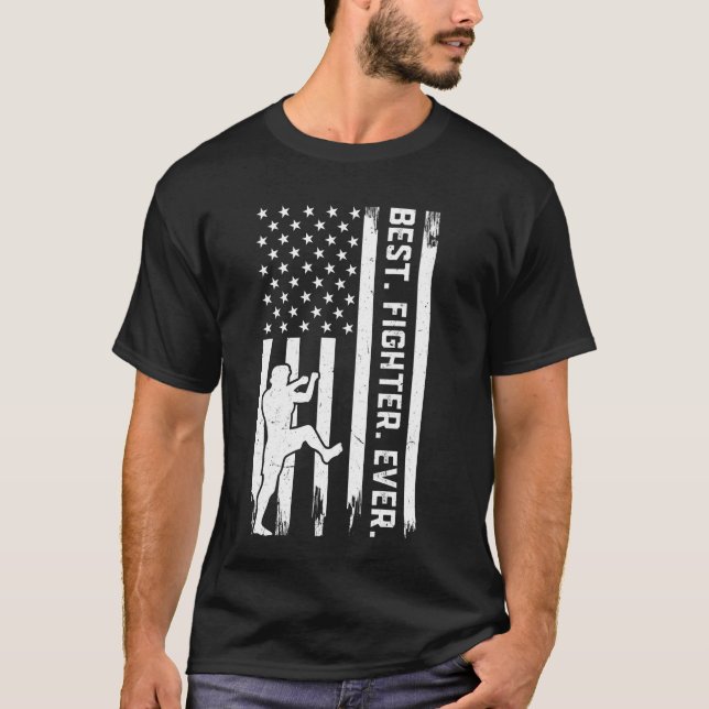 Bester Kampf je - Muay Thai US Flag T-Shirt (Vorderseite)