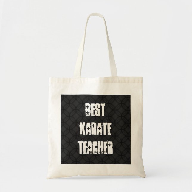 Bester Karate-Lehrer-Schwarzweiss-Schmutz-Geschenk Tragetasche (Vorne)
