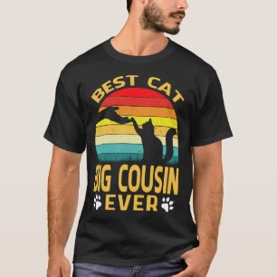 Bester Katze-großer Cousin Ever Retro Vintage T-Shirt