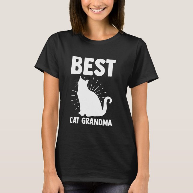 bester Katze Oma Tiere T-Shirt (Vorderseite)