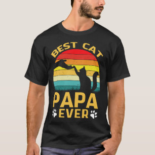 Bester Katze PAPA Aller Zeiten Retro Vintage T-Shirt