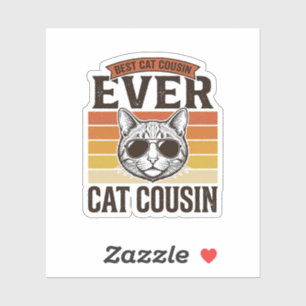 Bester Katzen-Cousin Aller Zeiten Vintage-Katzen-S Aufkleber