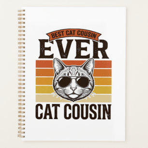 Bester Katzen-Cousin überhaupt Vintage-Katze-Shirt Planer