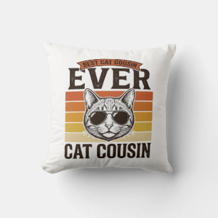 Bester Katzen-Cousin überhaupt Vintage-Katzen-Shir Kissen