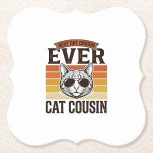 Bester Katzen-Cousin überhaupt Vintage-Katzen-Shir Untersetzer