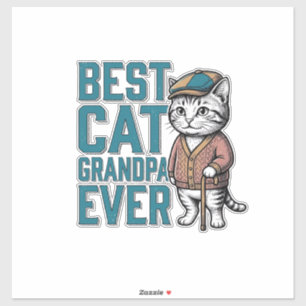 Bester Katzen-Opa Ever Vintage Katzen-Opa-Shirt De Aufkleber
