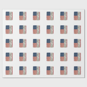 Bester Katzen-Vater Vintage-Flag-Shirt-Design_1 Geschenkpapier