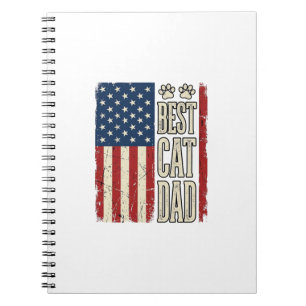 Bester Katzen-Vater Vintage-Flag-Shirt-Design_1 Notizblock