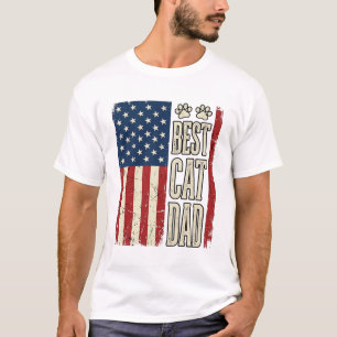 Bester Katzen-Vater Vintage-Flag-Shirt-Design_1 T-Shirt