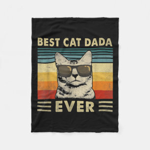 Bester Katzendada aller Zeiten Vintage Retro Katze Fleecedecke