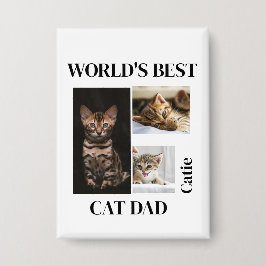 Bester Katzendaddy der Welt - Personalisiertes Nam Button