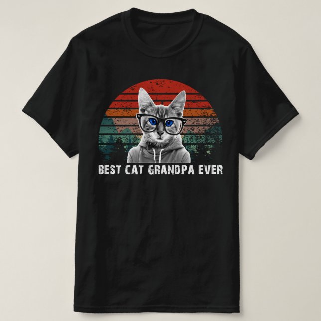 Bester Katzengroßvater je T-Shirt (Design vorne)