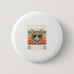 Bester Katzenpapa Aller Zeiten Vintage Katzen Shir Button