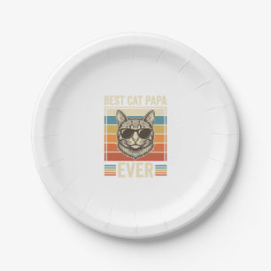 Bester Katzenpapa Aller Zeiten Vintage Katzen Shir Pappteller