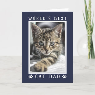 Bester Katzenpapa der Welt Foto Navy Blau Vatertag Karte