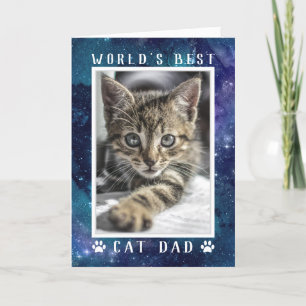 Bester Katzenpapa der Welt Foto Weltraum Benutzerd Karte