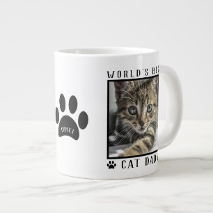 Bester Katzenpapa der Welt Name Pfotenabdrücke Hau Jumbo-Tasse