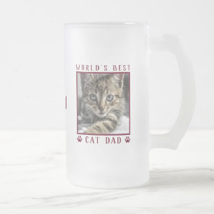 Bester Katzenpapa der Welt rote Pfotenabdrücke Hau Mattglas Bierglas