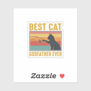 Bester Katzenpate Ever Vintage-Katze Vektor-Design Aufkleber