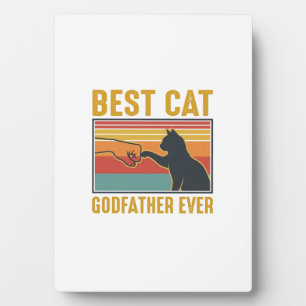 Bester Katzenpate Ever Vintage-Katze Vektor-Design Fotoplatte
