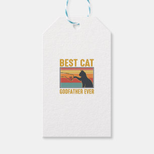 Bester Katzenpate Ever Vintage-Katze Vektor-Design Geschenkanhänger
