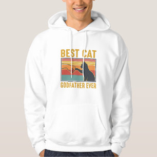 Bester Katzenpate Ever Vintage-Katze Vektor-Design Hoodie