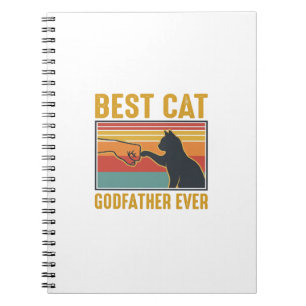 Bester Katzenpate Ever Vintage-Katze Vektor-Design Notizblock