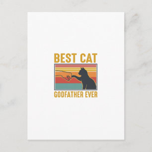 Bester Katzenpate Ever Vintage-Katze Vektor-Design Postkarte