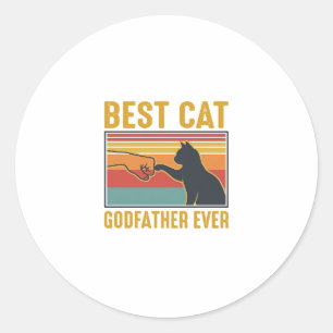 Bester Katzenpate Ever Vintage-Katze Vektor-Design Runder Aufkleber