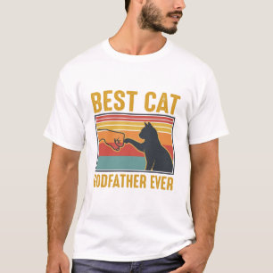 Bester Katzenpate überhaupt Vintage-Katzenvektorde T-Shirt