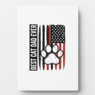 Bester Katzenvater Aller Patriotischer Pfoten-Flag Fotoplatte