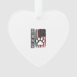 Bester Katzenvater Aller Patriotischer Pfoten-Flag Ornament