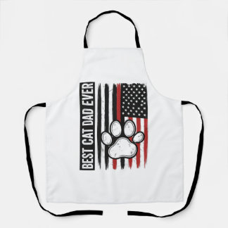 Bester Katzenvater Aller Patriotischer Pfoten-Flag Schürze