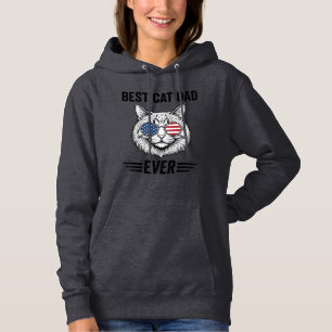 Bester Katzenvater Aller Patriotischer Vintage Kat Hoodie