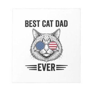 Bester Katzenvater Aller Patriotischer Vintage Kat Notizblock