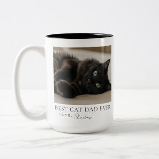 Bester Katzenvater Aller Zeiten Doppelseitiges Fot Zweifarbige Tasse