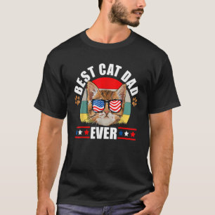 Bester Katzenvater Aller Zeiten Katze Patriotisch T-Shirt