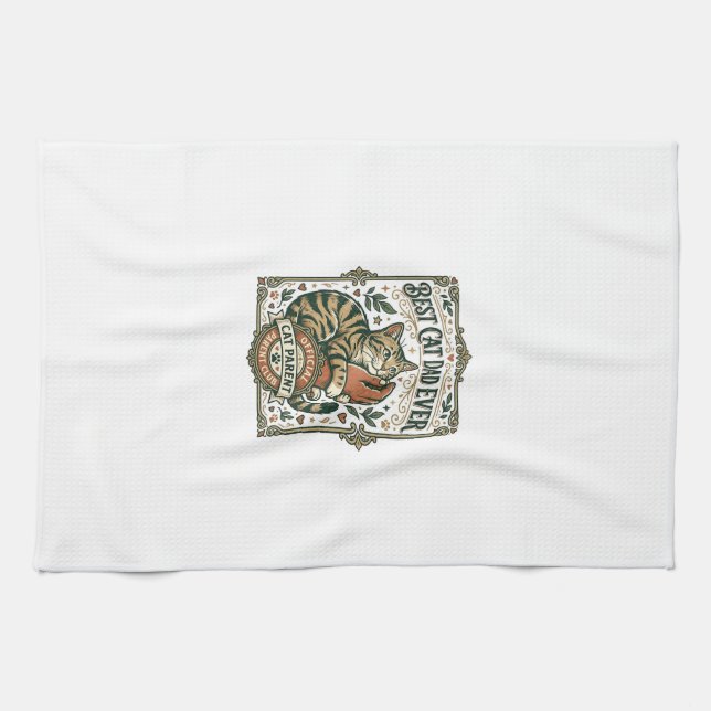 Bester Katzenvater aller Zeiten Katzenmutter Vater Geschirrtuch (Horizontal)
