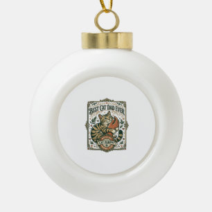 Bester Katzenvater Aller Zeiten Katzenmutter Vater Keramik Kugel-Ornament