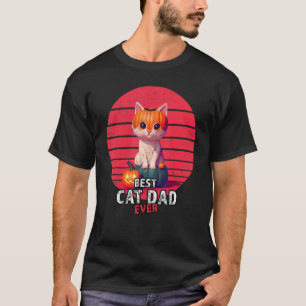 Bester Katzenvater Aller Zeiten Kürbis Vatertag Ge T-Shirt
