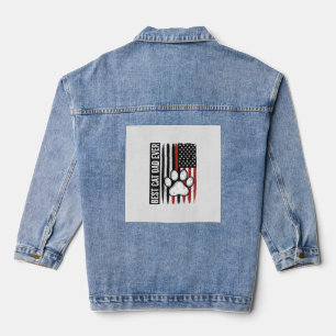Bester Katzenvater aller Zeiten Patriotisches Pfot Jeansjacke