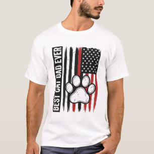 Bester Katzenvater aller Zeiten Patriotisches Pfot T-Shirt