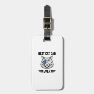 Bester Katzenvater Aller Zeiten Patriotisches Vint Gepäckanhänger