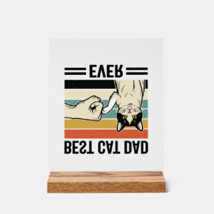 Bester Katzenvater Aller Zeiten Retro-Katze Fausts Acrylschild